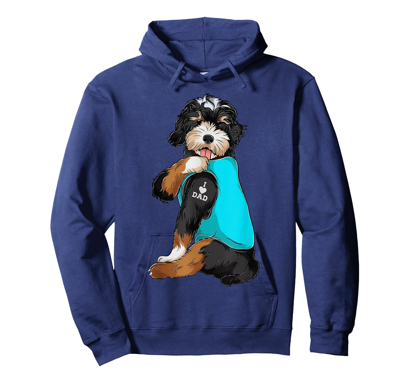 Bernedoodle I Love Dad Tattoo Apparel, Dog Dad Gifts Dads T-Shirt
