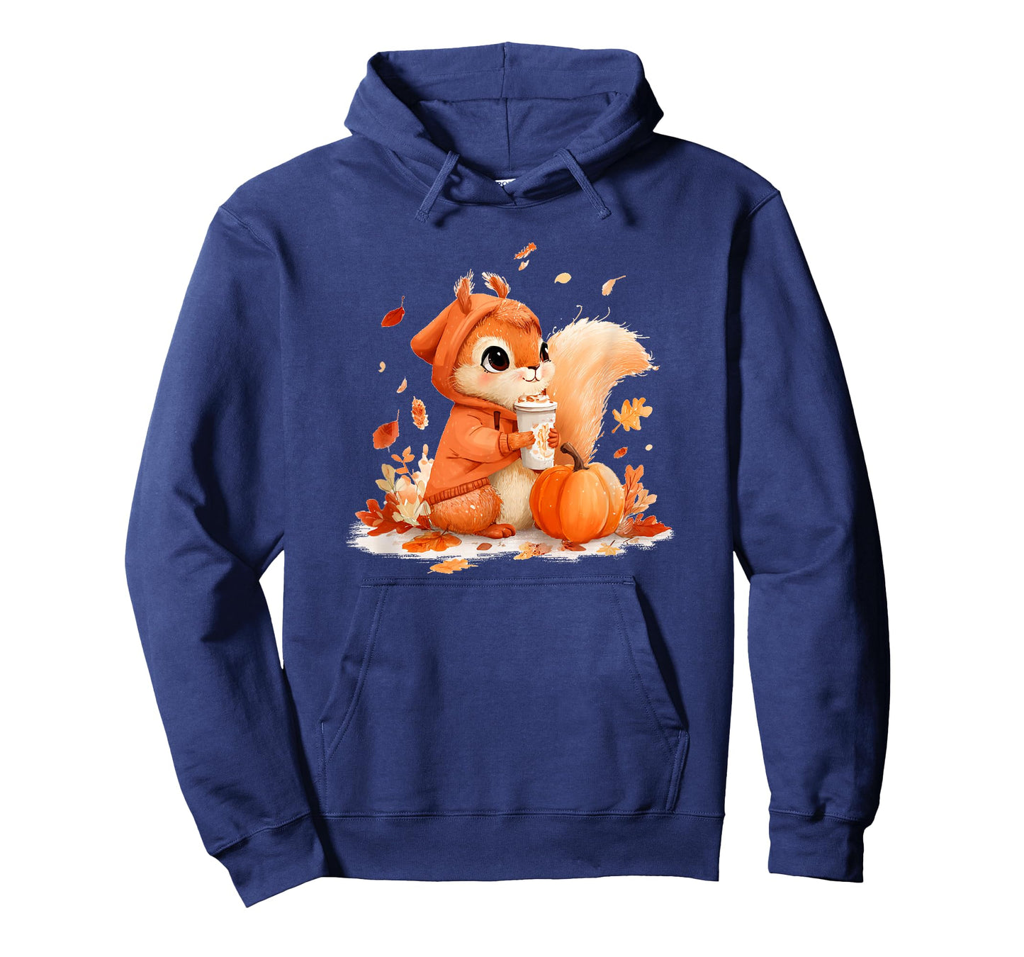 Funny Squirrel in Falling Leaves with Coffee Costume T-Shirt