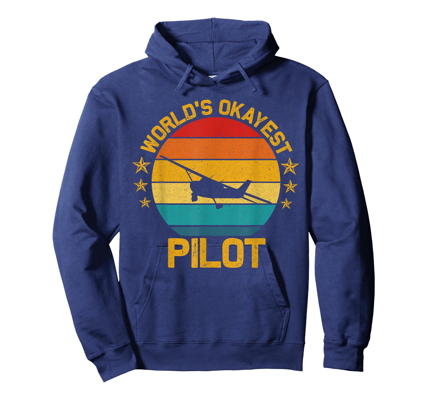 Aviation Airline Airplane Pilot Ideas Vintage Flying Airplane World's Okayest Pilot Unisex-Adults Black Cotton 60% Polyester 40% Classic Fit Crew Collar Short Sleeve T-Shirt Small