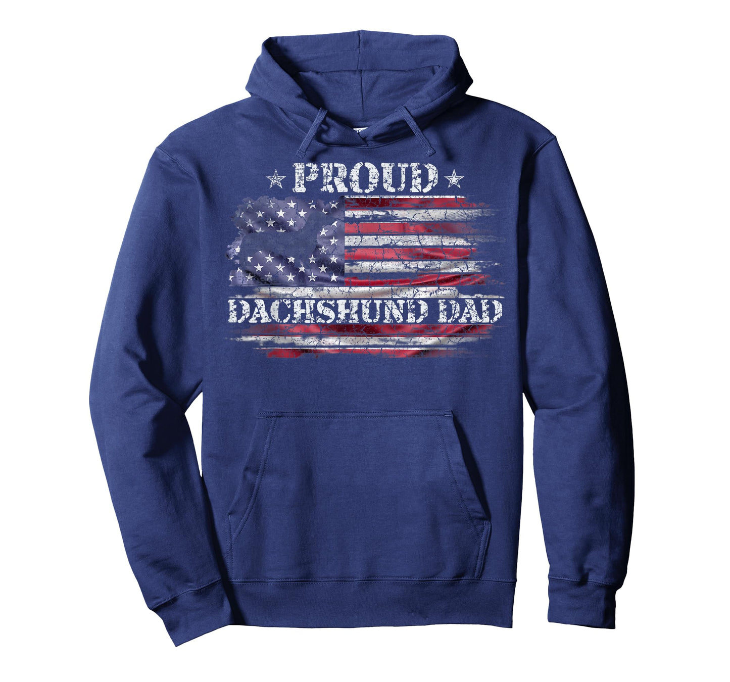 Vintage USA American Flag Dachshund Dog Dad Doxie Silhouette T-Shirt