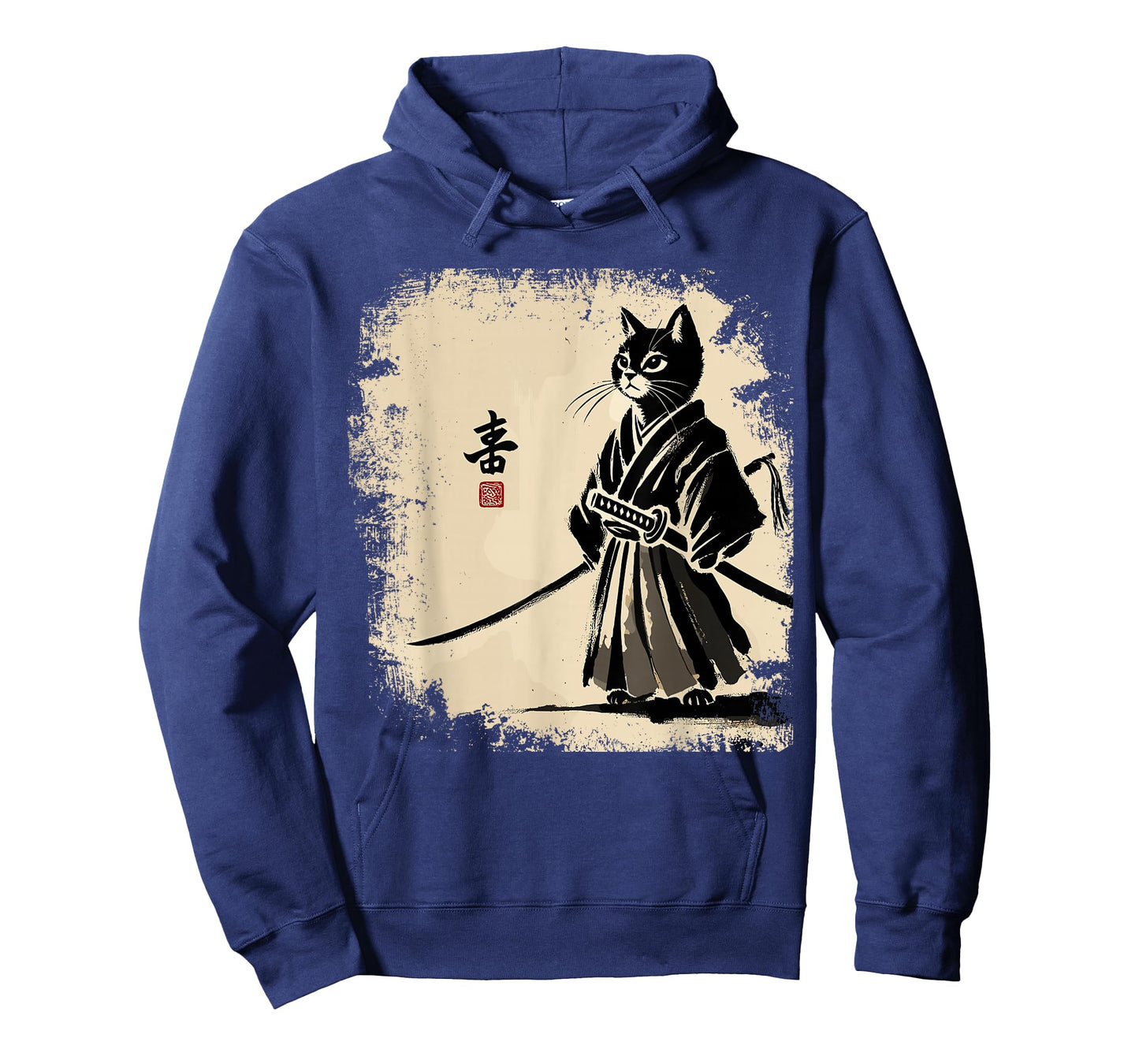 Samurai Cat Vintage Warrior Art Graphic Cat Art T-Shirt