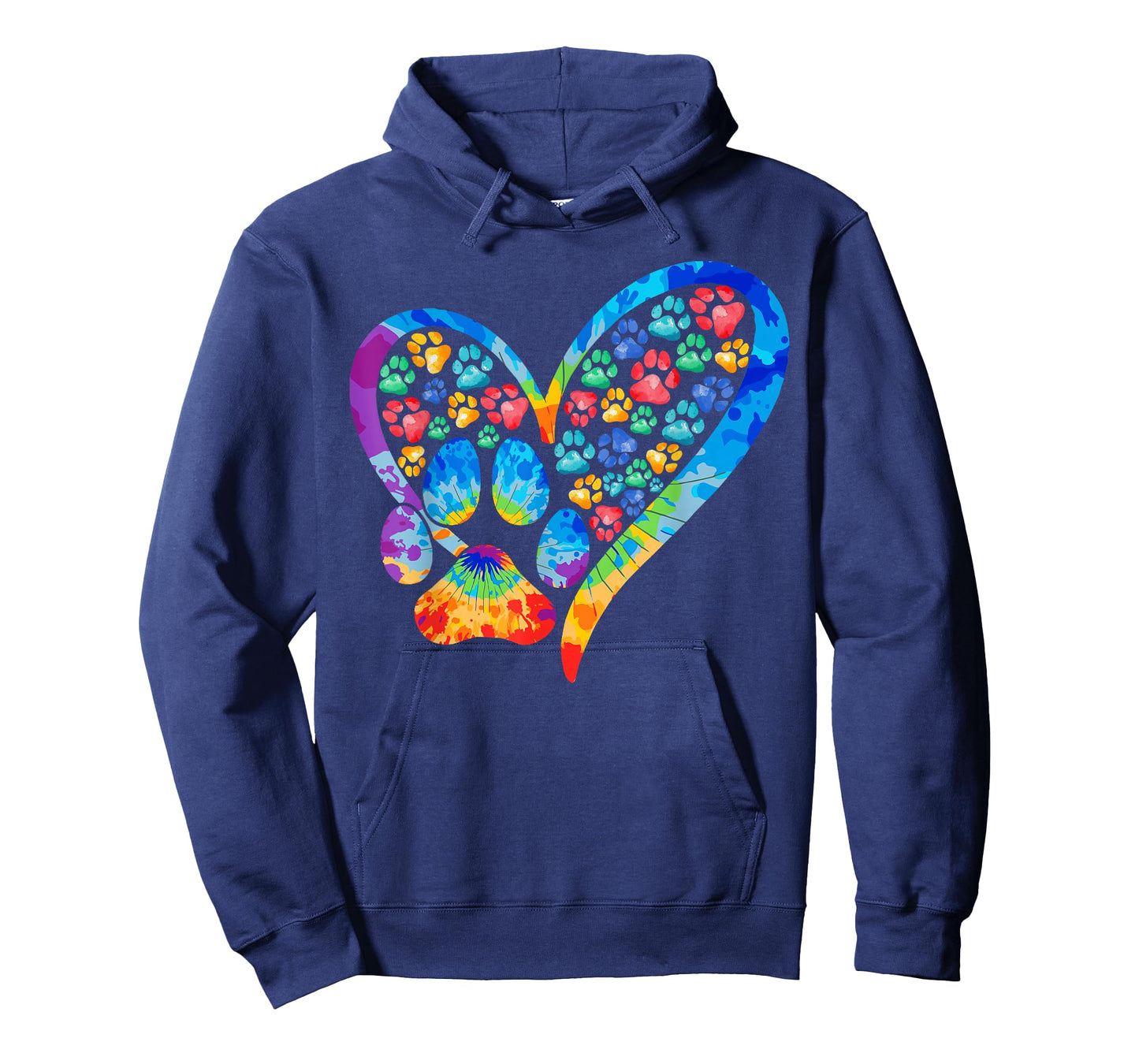 Tie Dye Love Dog Paw Print Heart Animal Lover T-Shirt