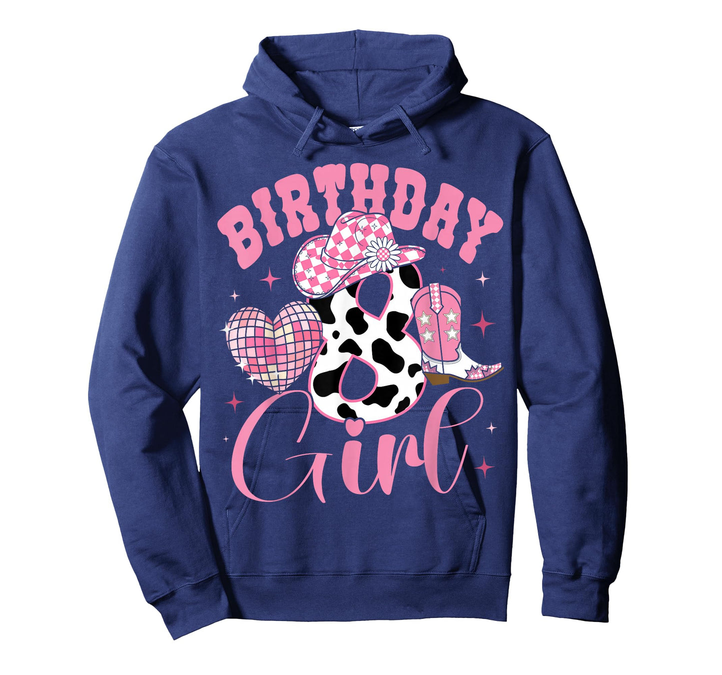 Happy 8th Birthday Girl Outfit Rodeo Western Cowgirl Cowboy T-Shirt