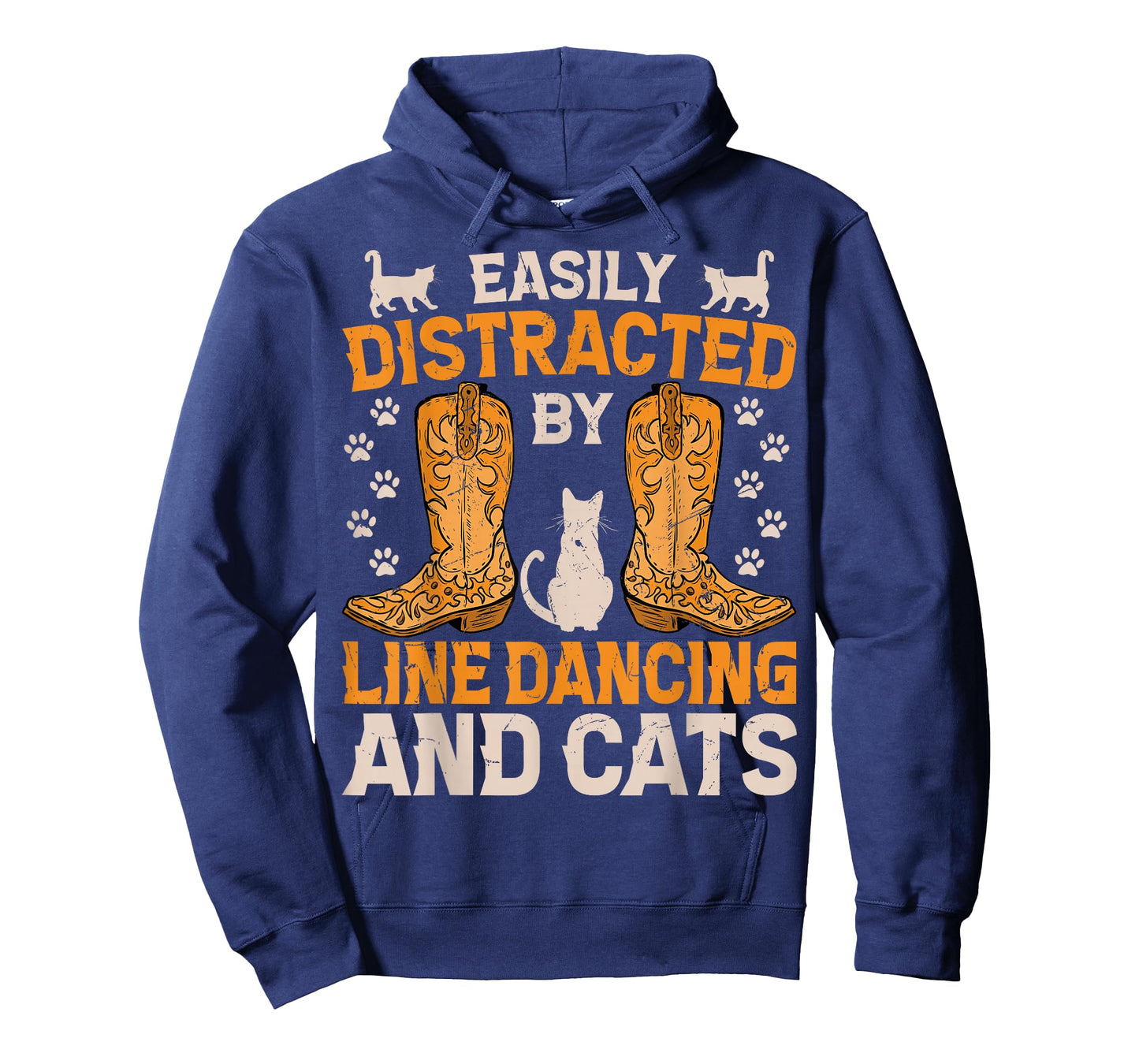 Easily Distracted by Line Dancing and Cats Funny Line Dance T-Shirt