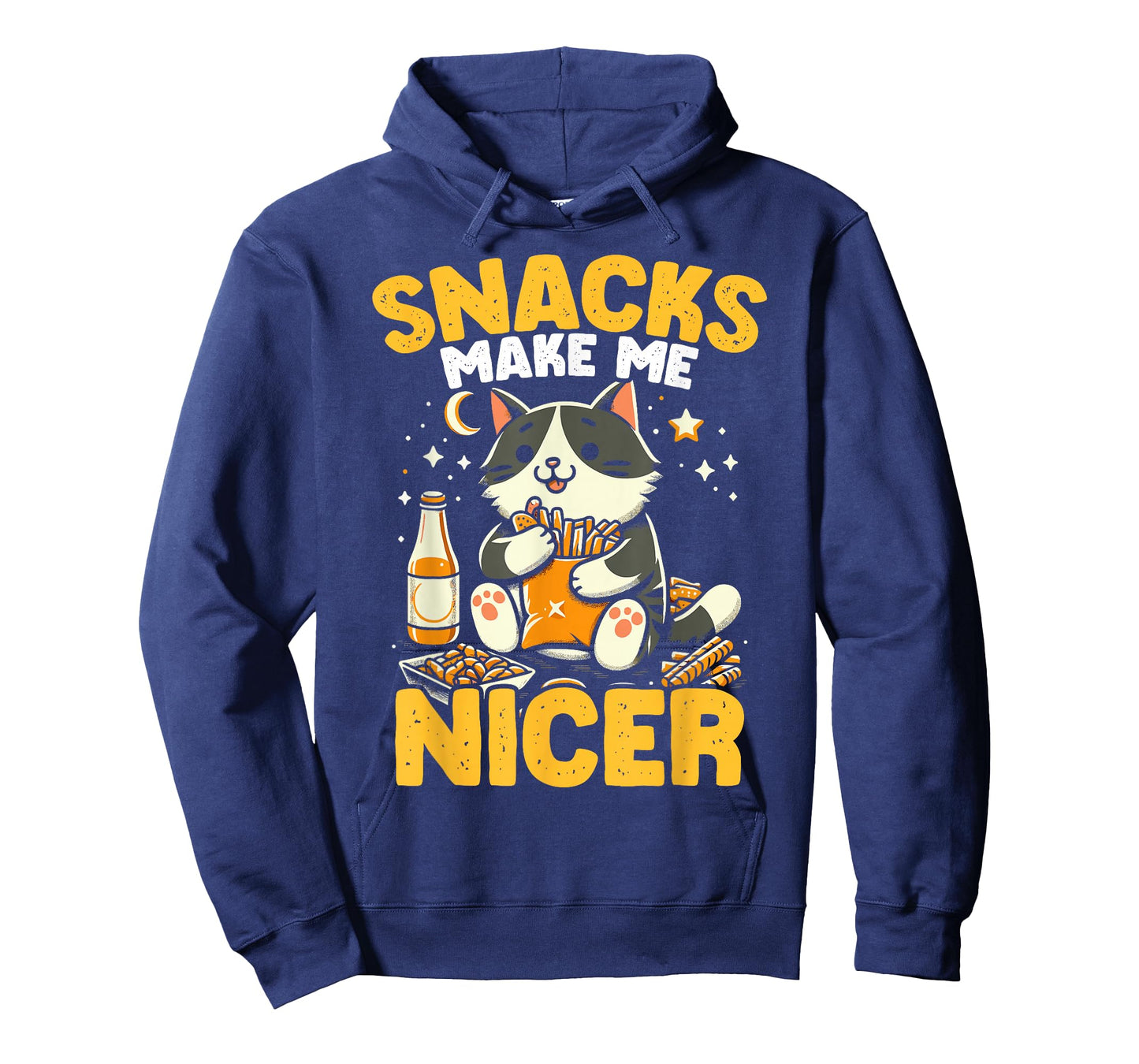 Snacks Make Me Nicer Cat Lover Snack Lover Humor Junk Food T-Shirt
