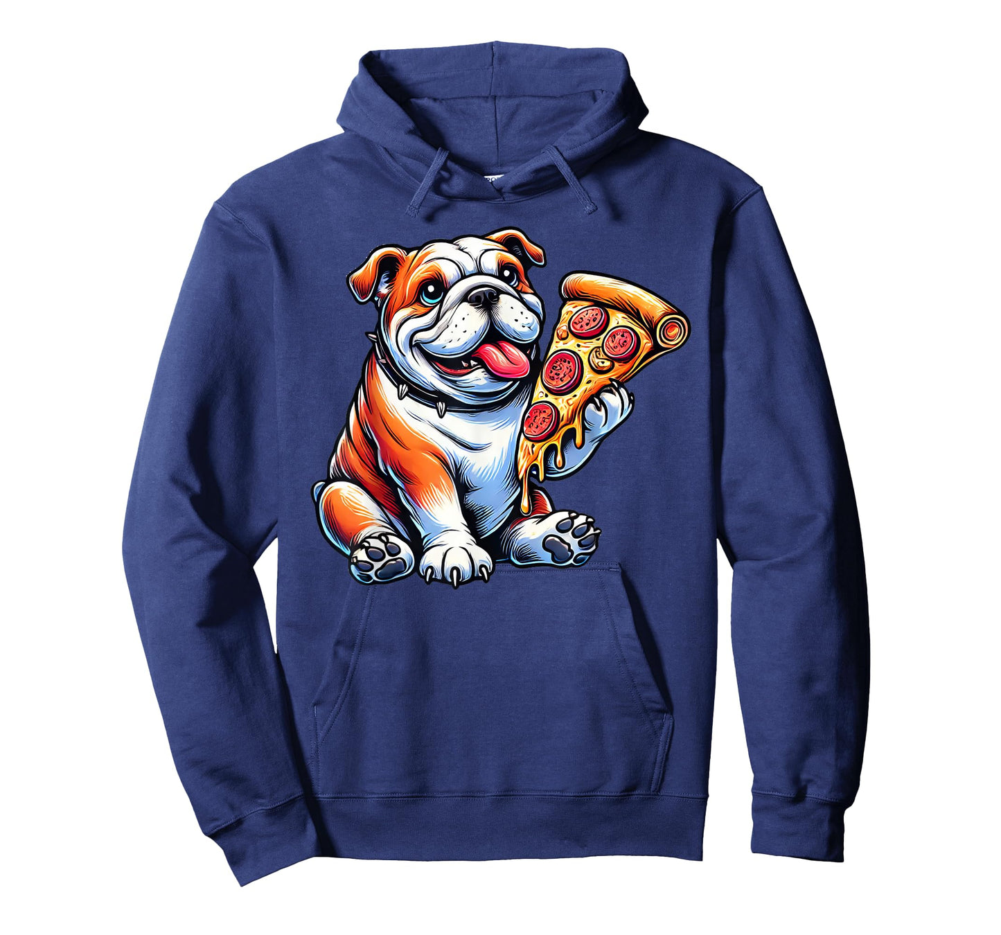 Cute English Bulldog Dog Eating Pizza T-Shirt