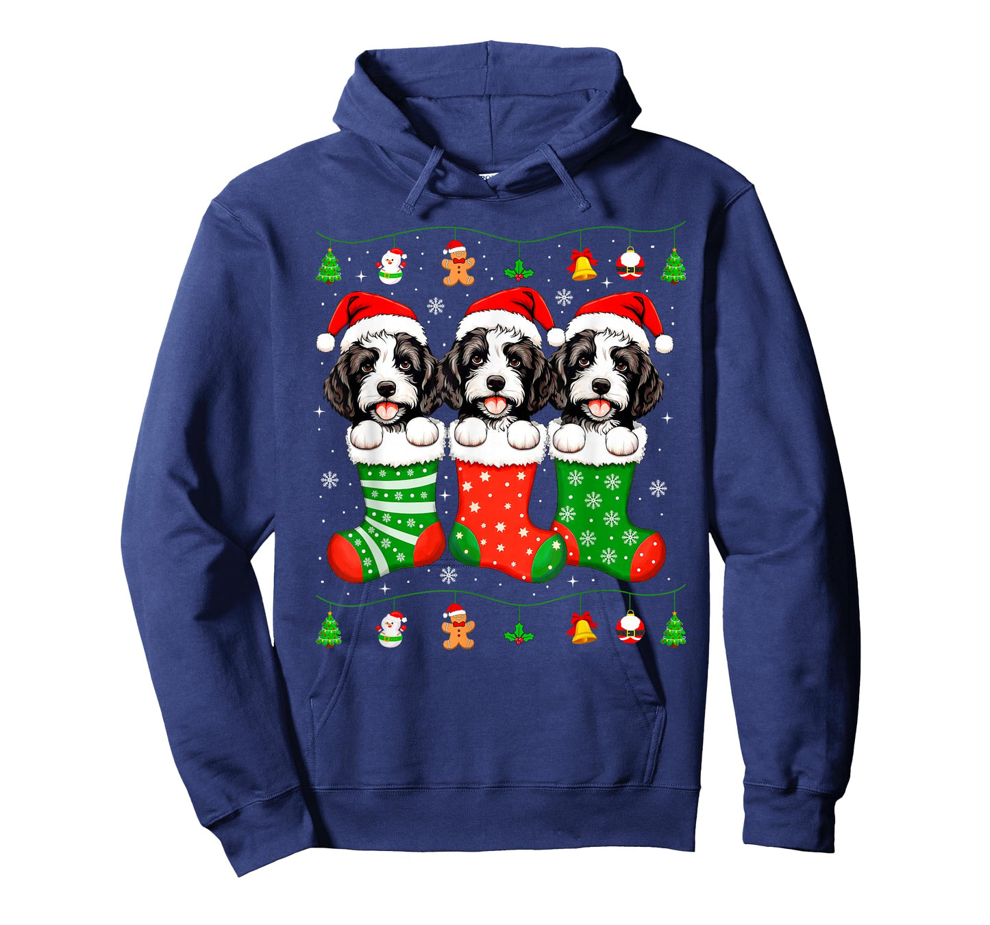 Bernedoodle Dog Christmas Pajamas Funny Xmas Dog Lover T-Shirt