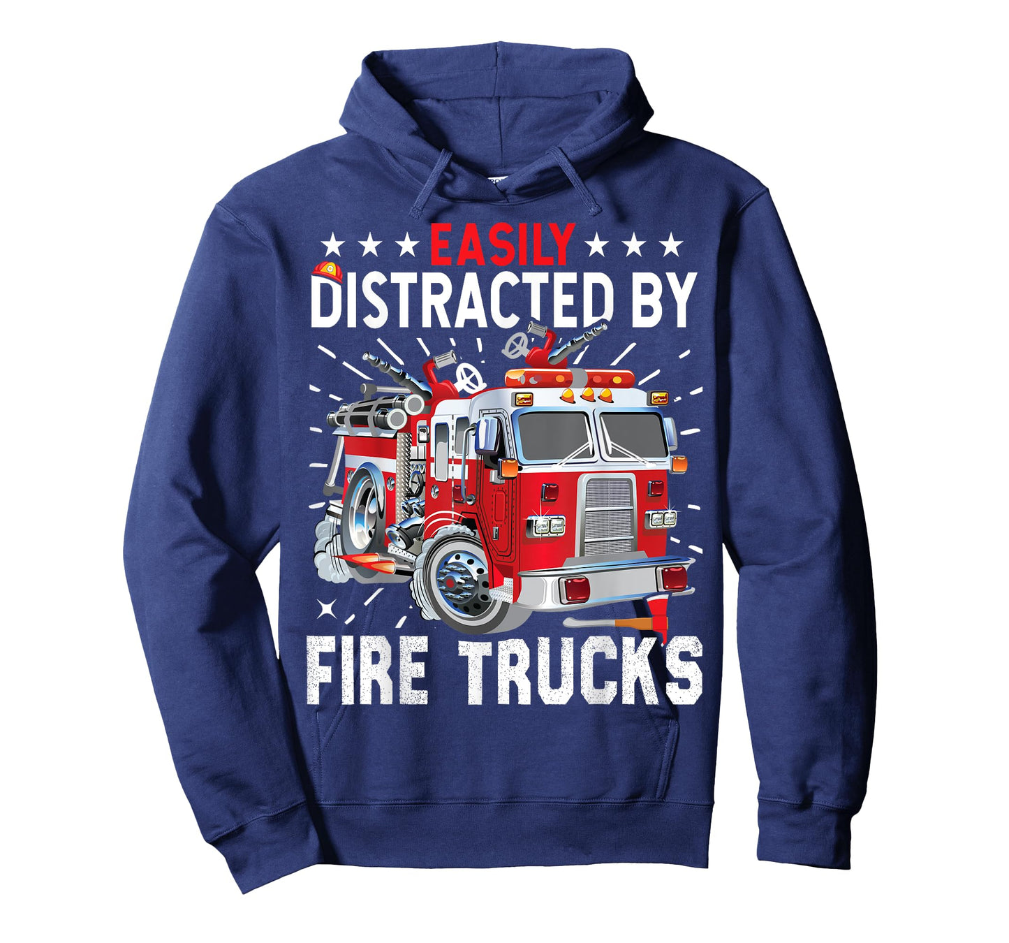 Firefighters Easily Distracted by Fire Trucks Men Boys Kids T-Shirt