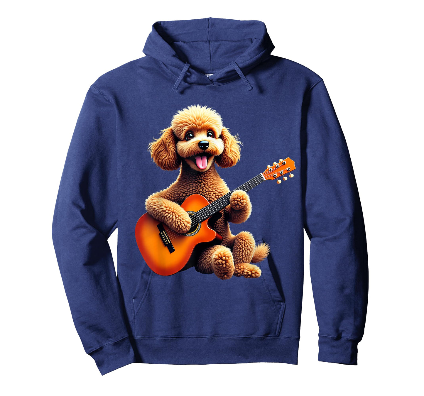 Poodle Dog Playing Guitar Design Funny Poodle T-Shirt