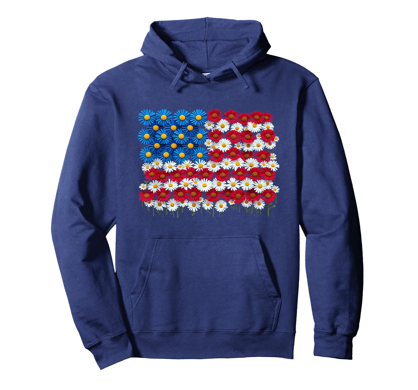 US Flag Daisy Flower USA American Floral US Patriotic T-Shirt