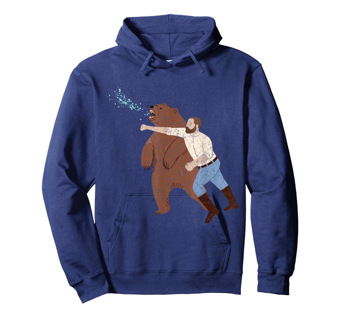 Funny Man Punching Bear Vintage T-Shirt