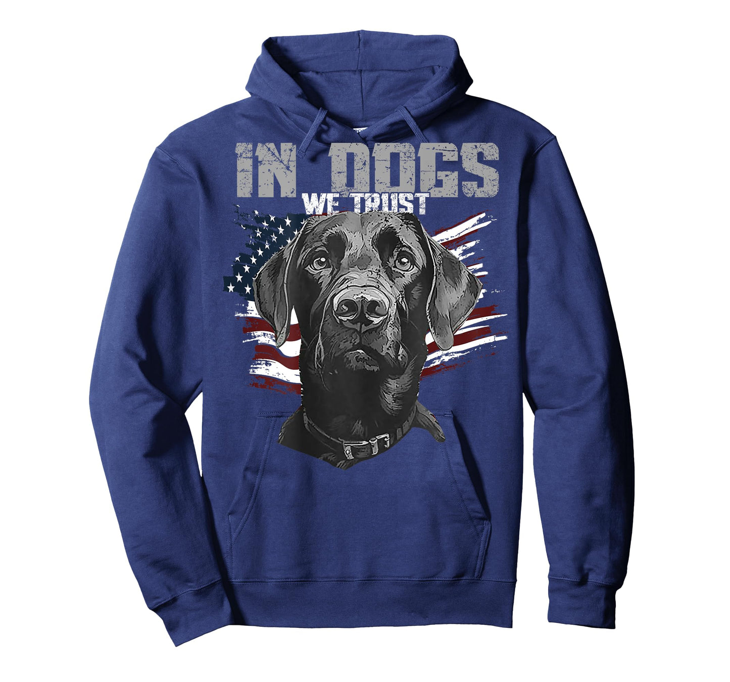 Black Lab In Dogs We Trust (on back) T-Shirt
