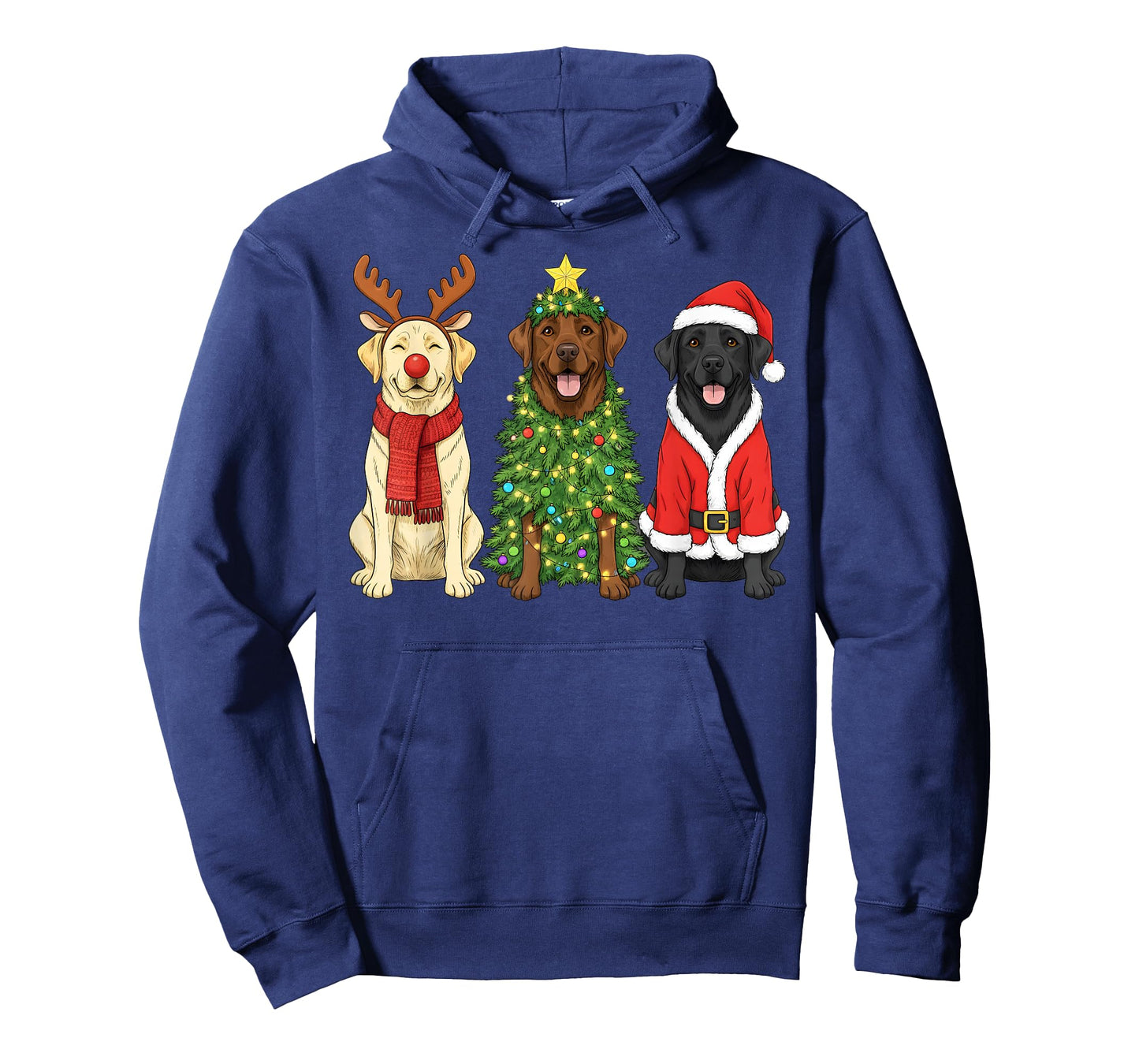 Retro Christmas Labrador Retriever Santa Reindeer Dog Lover T-Shirt