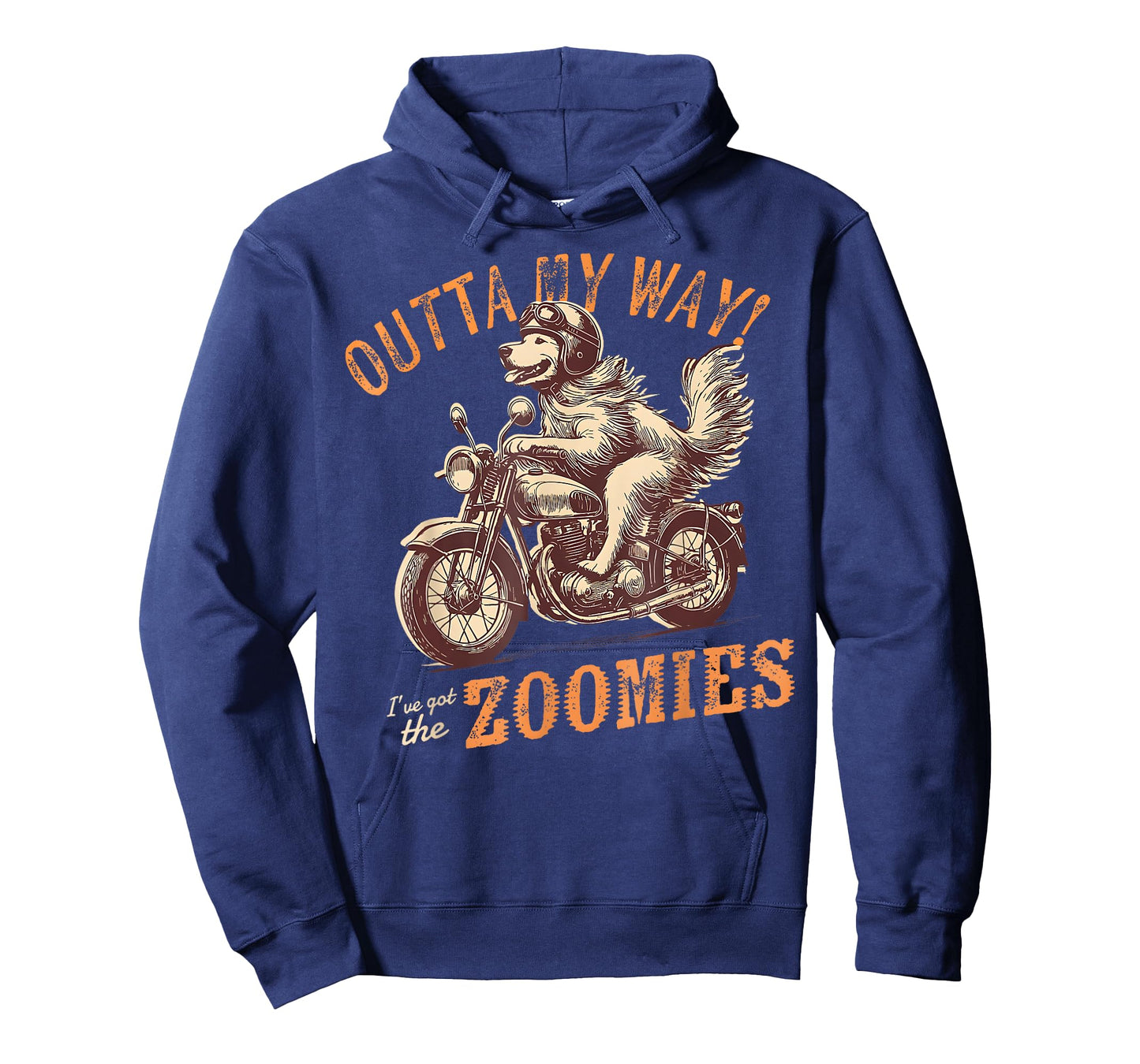 Outta My Way I've Got Zoomies Funny Dog Golden Biker T-Shirt