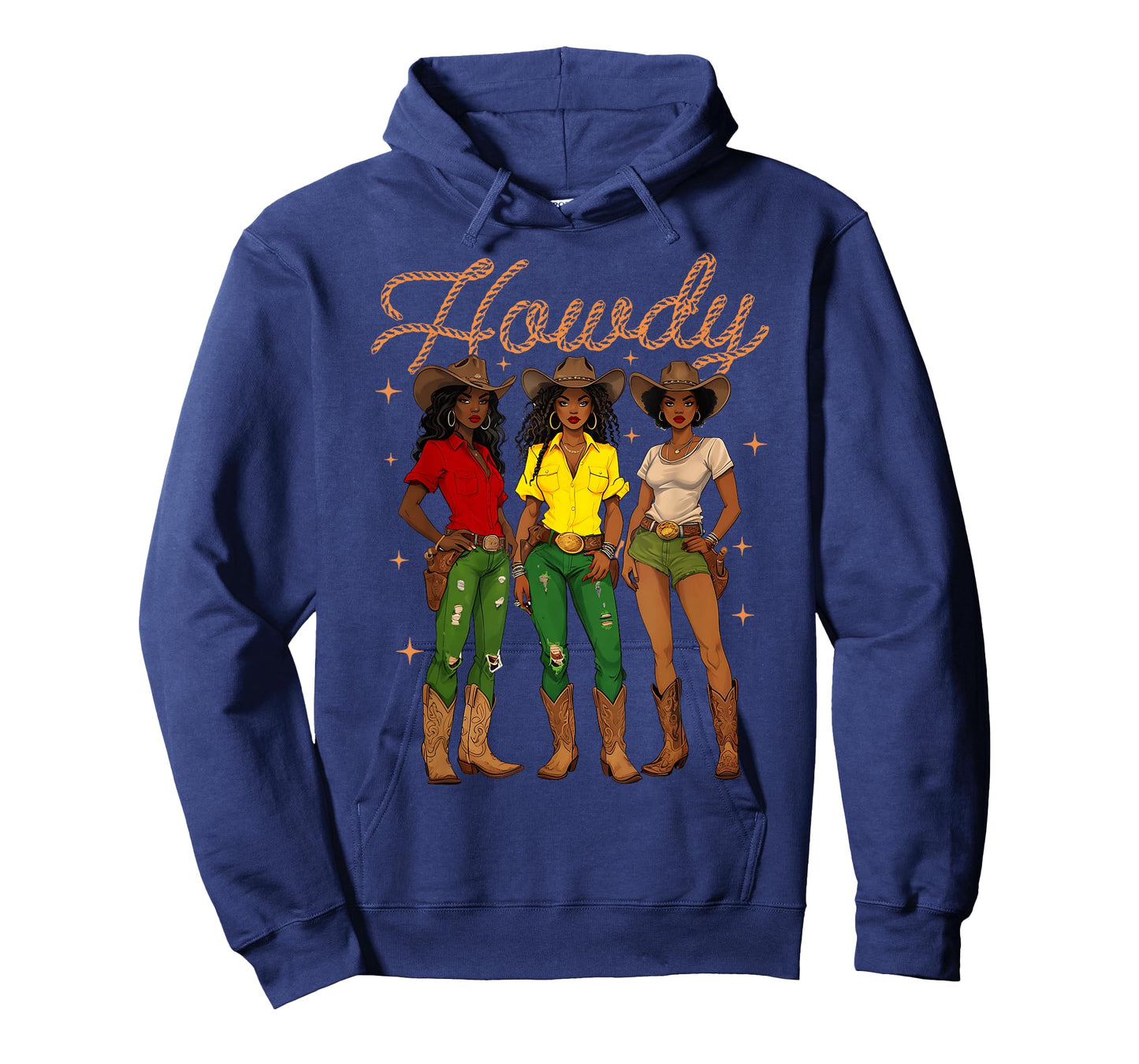 Howdy Black Cowgirl Women Western Rodeo Melanin Juneteenth T-Shirt