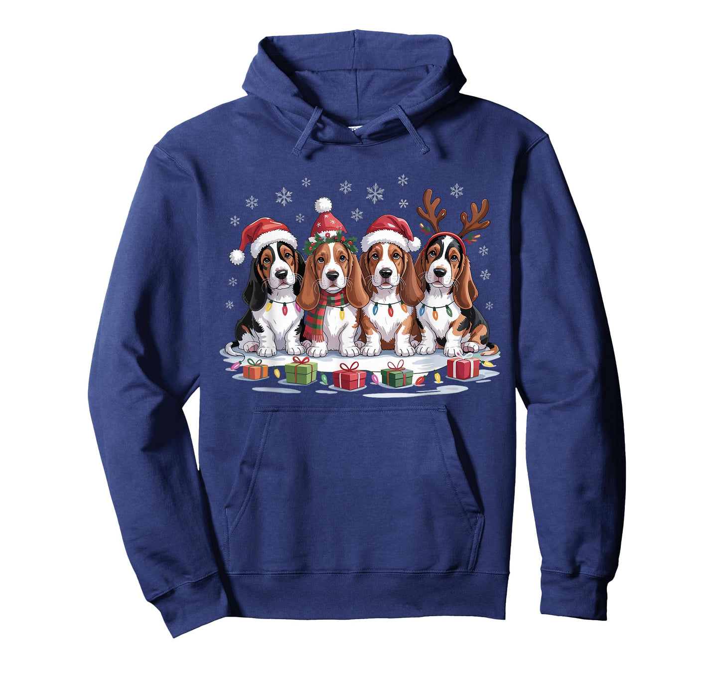 Cute Basset Hound Christmas Puppies Dog Lovers Funny Holiday T-Shirt