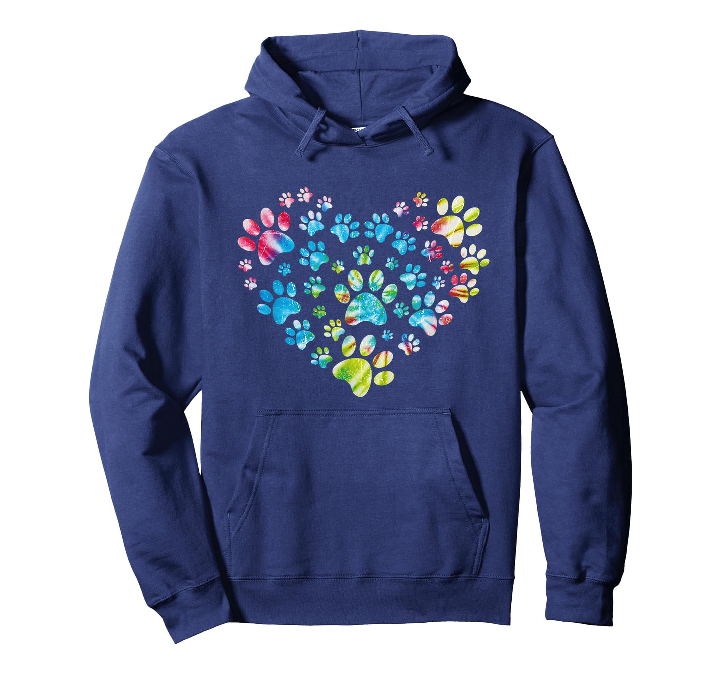 Tie Dye Love Dog Paw Print Animal Paw Dog Lover T-Shirt