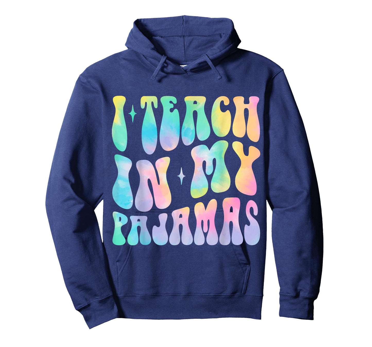 Funny Homeschool Mom Design | I Teach in My Pajamas Groovy T-Shirt
