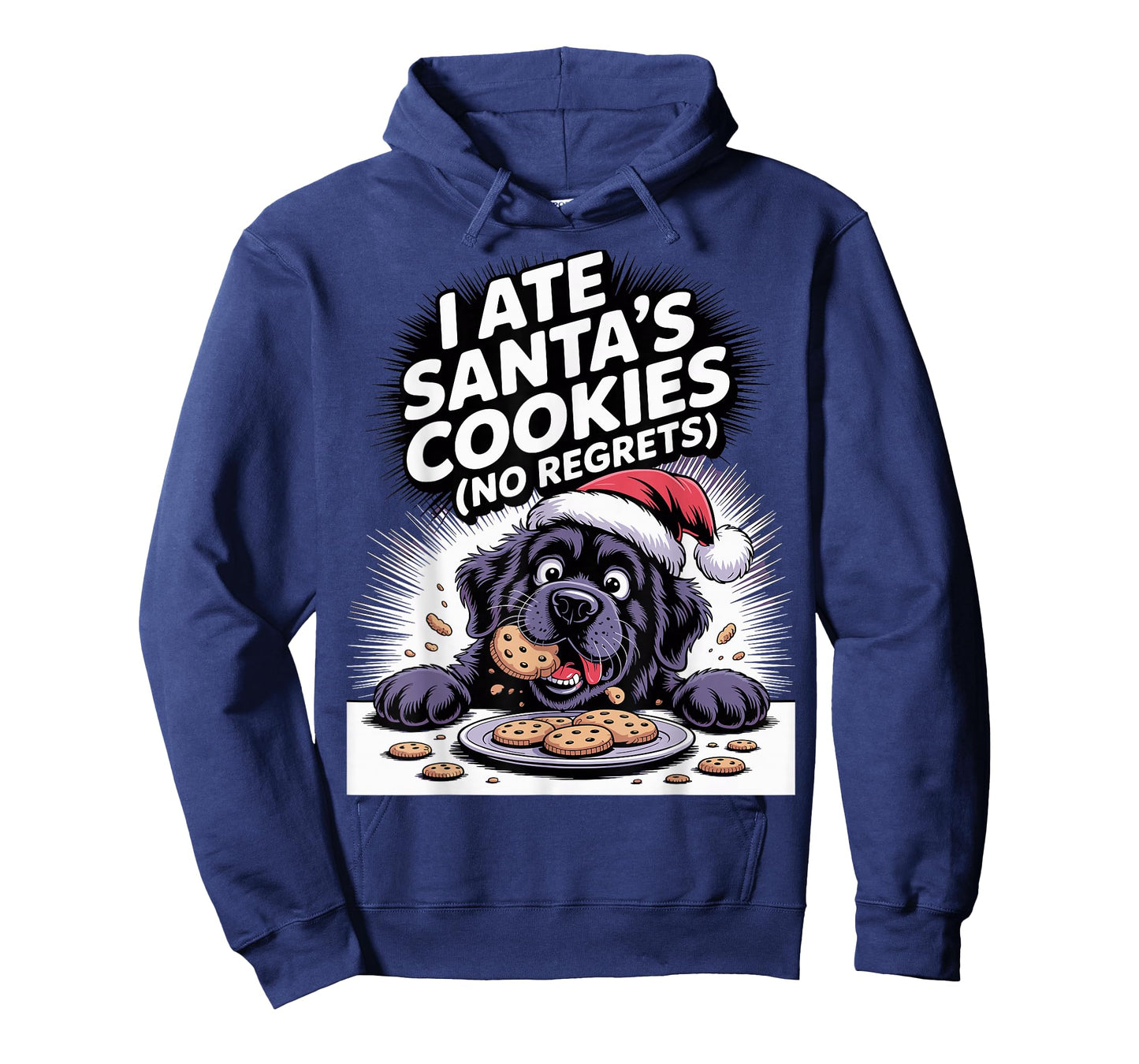 I Ate Santas Cookies Xmas Puppy Funny Christmas Newfoundland T-Shirt