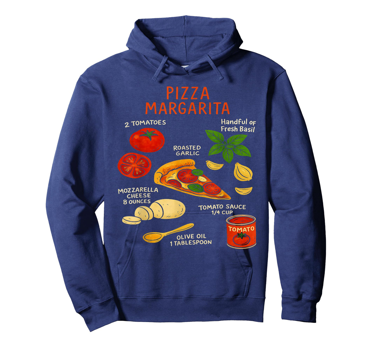 Margherita Pizza Recipe for Foodies & Cooks Italian Food T-Shirt