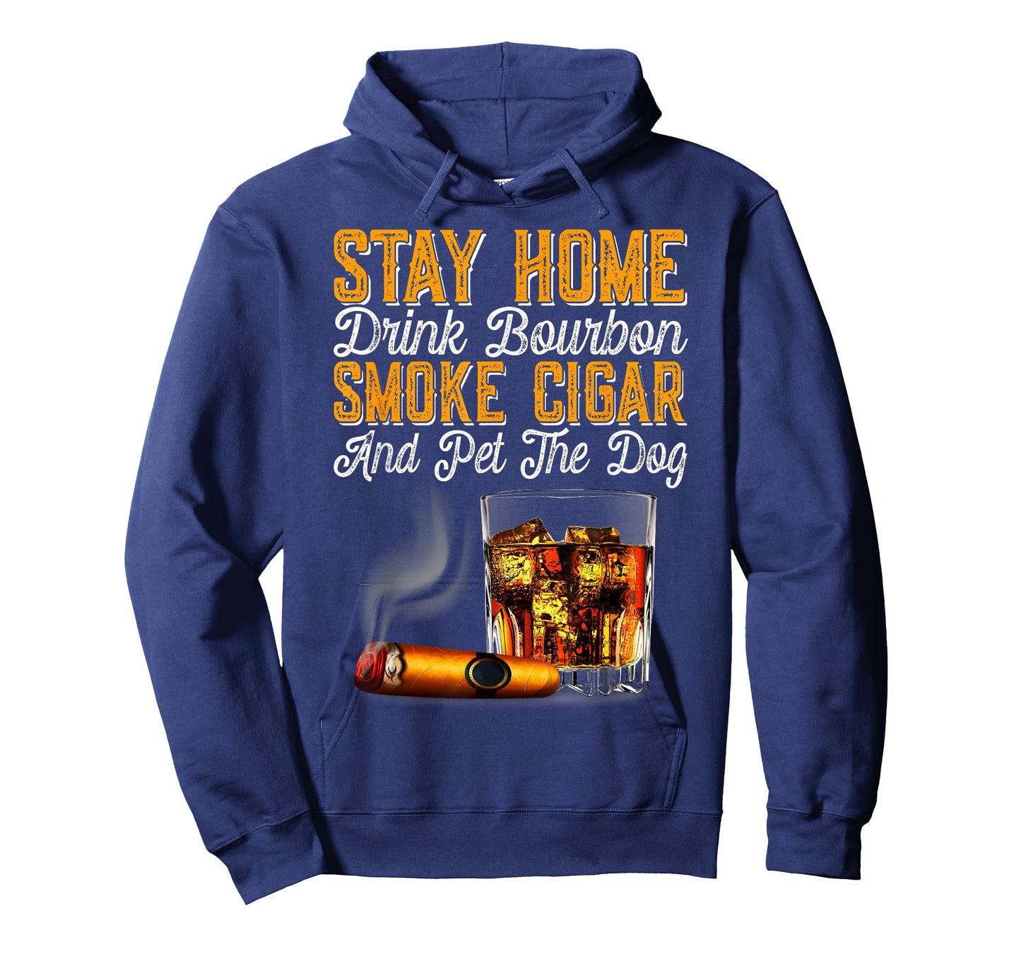 Stay Home Drink Bourbon Smoke Cigar Pet Dog Funny Pet T-Shirt for Men Women