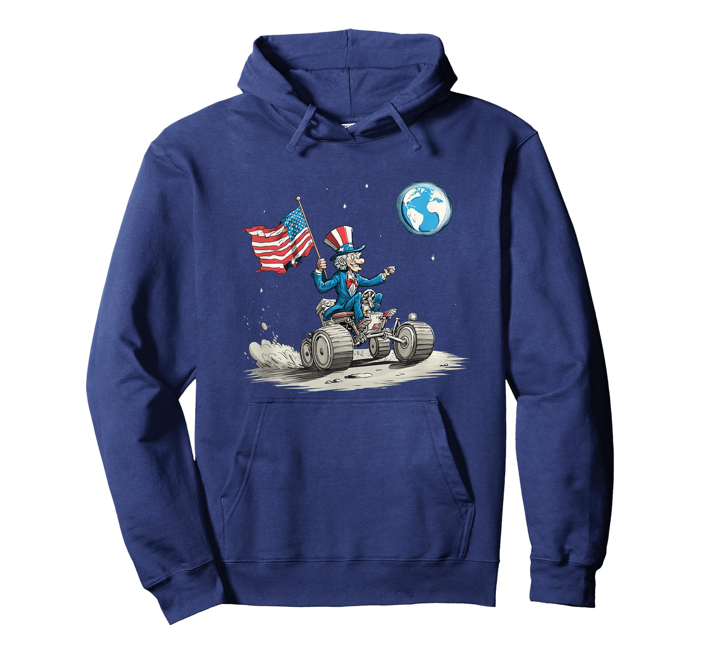Awesome Space Vehicle on Moon with Earth T-Shirt