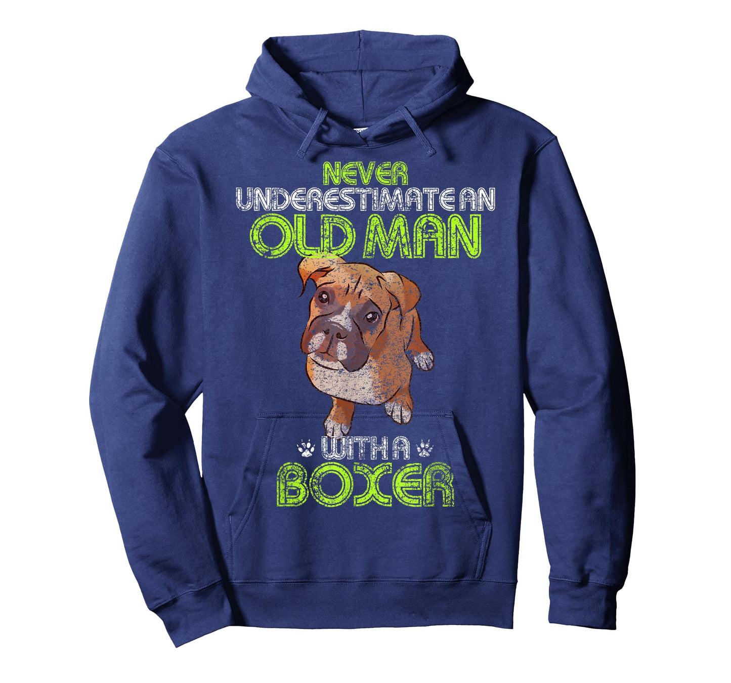 Mens Never Underestimate An Old Man With A Boxer Funny Dog Lover T-Shirt