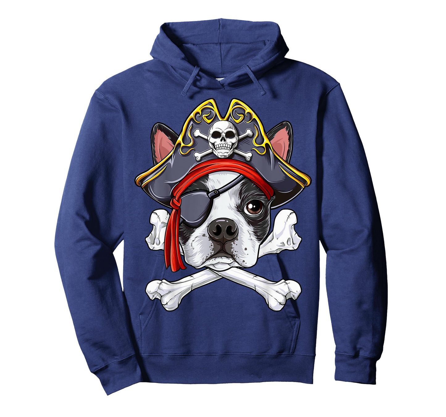 Boston Terrier Pirate T shirt Jolly Roger Crossbones Skull T-Shirt
