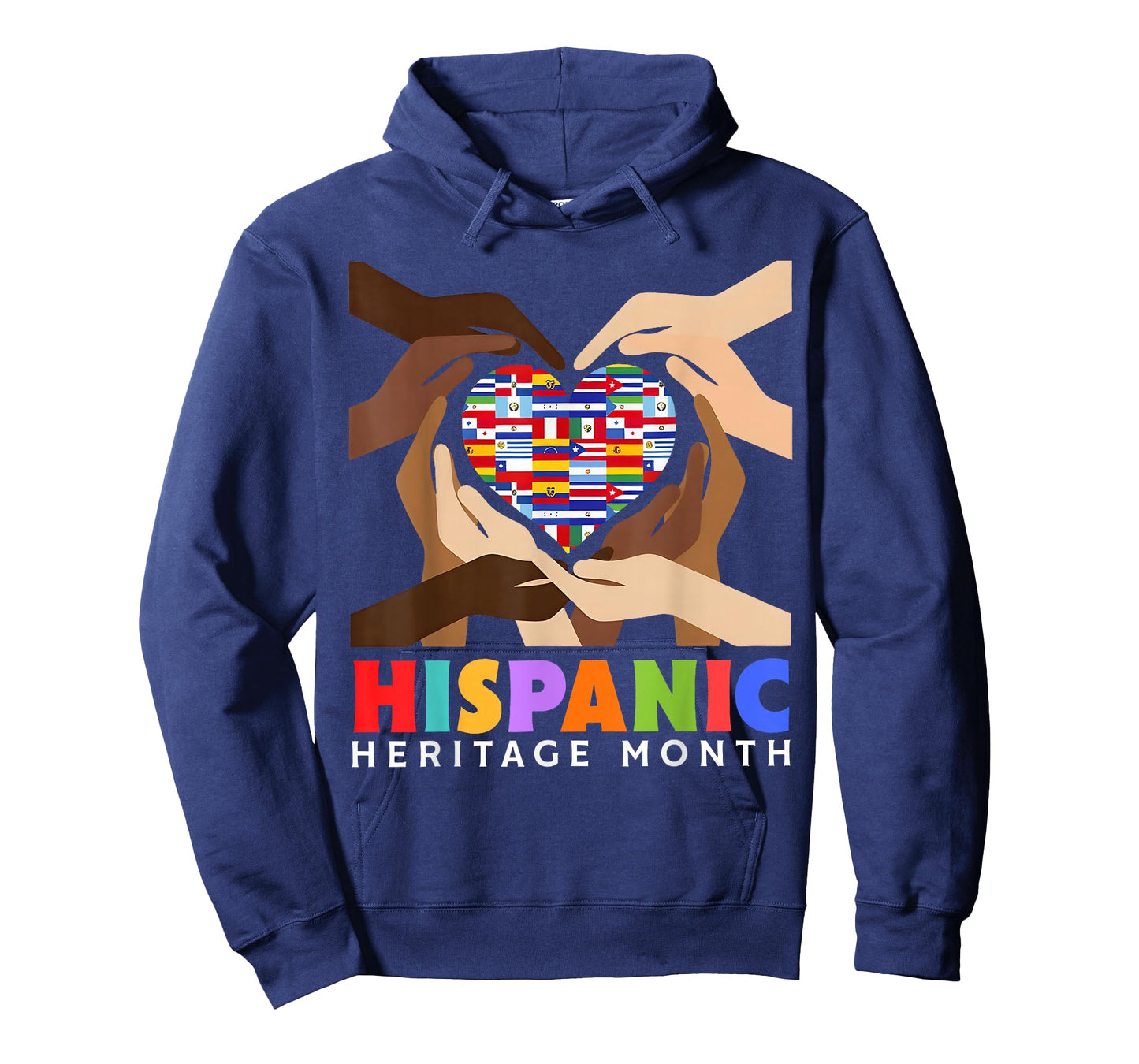 Latin Countries Heart Hands Flags Hispanic Heritage Month T-Shirt
