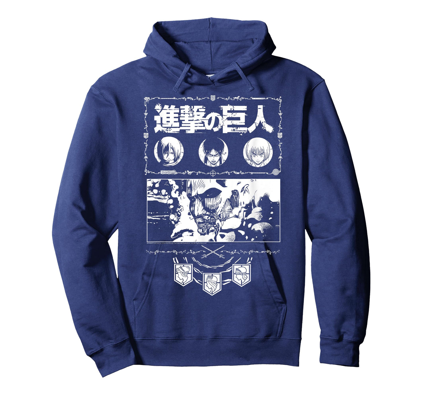 Attack on Titan Ornate Collage White Print AOT Anime T-Shirt