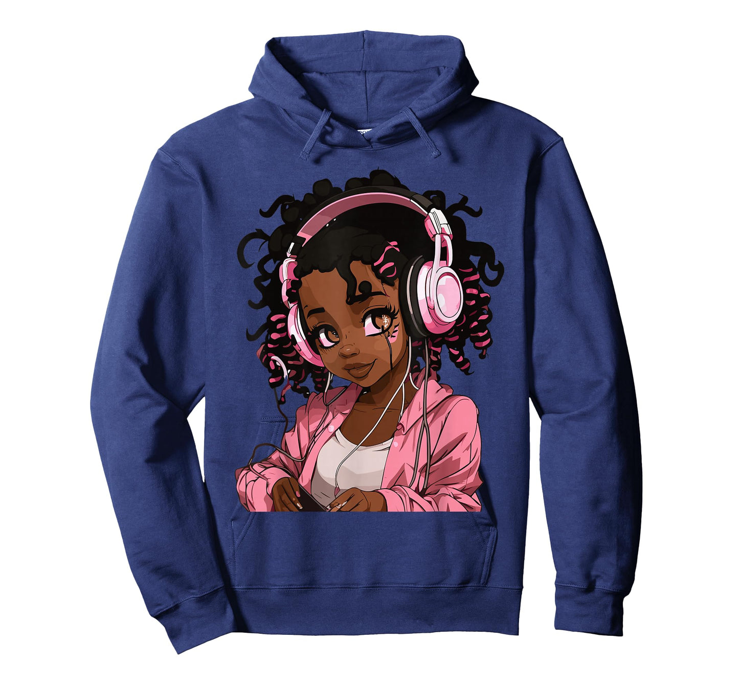 Anime and Music Black Girl Anime Merch Afro African American T-Shirt