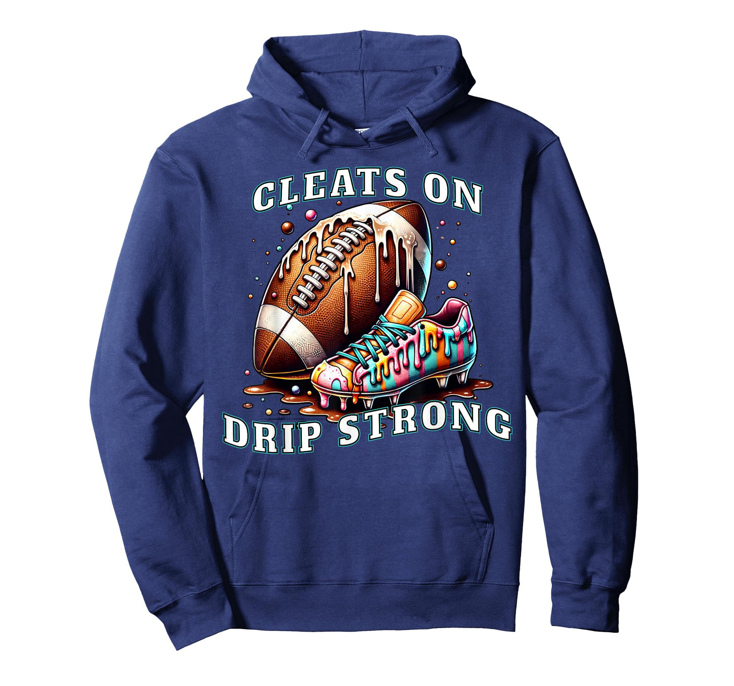 Cleats On Drip Strong Football Ice Cream Drip for Boys Youth T-Shirt