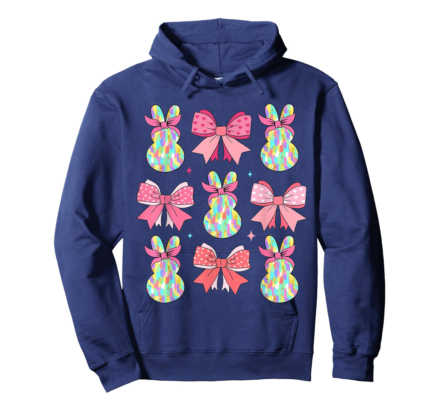 Cute Easter Bunny Face Coquette Bow Easter Day Girls Women T-Shirt