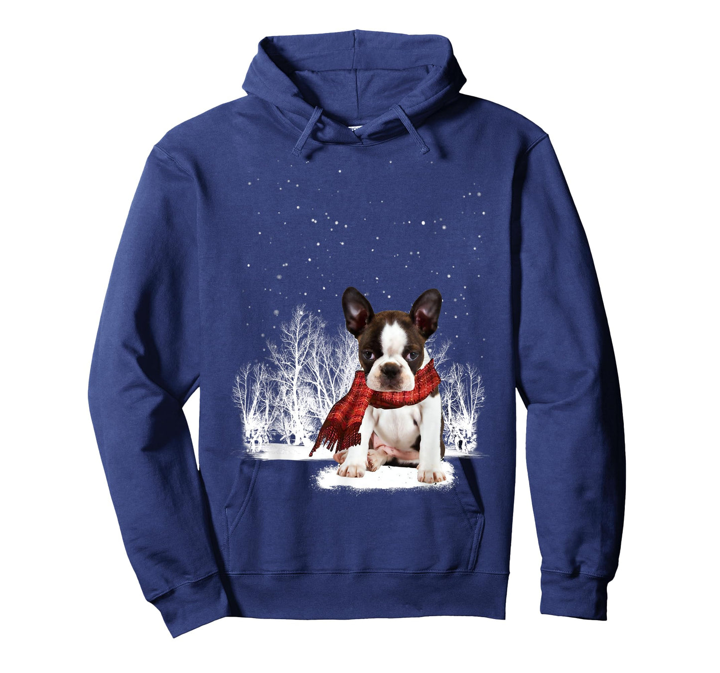 Boston Terrier In The Snow Merry Christmas Winter Gift T-Shirt
