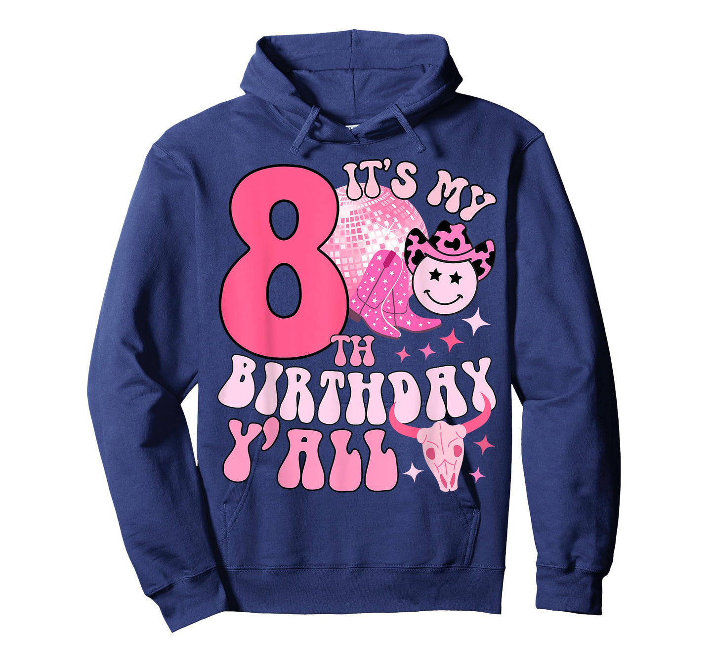 8th girls women western birthday tee cowgirl party boots T-Shirt