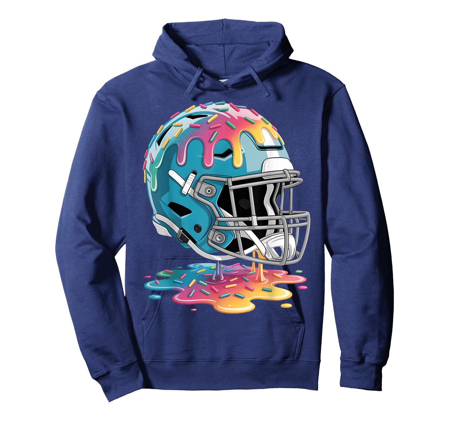Football Helmet Ice Cream Dripping Football Player Boys Men T-Shirt