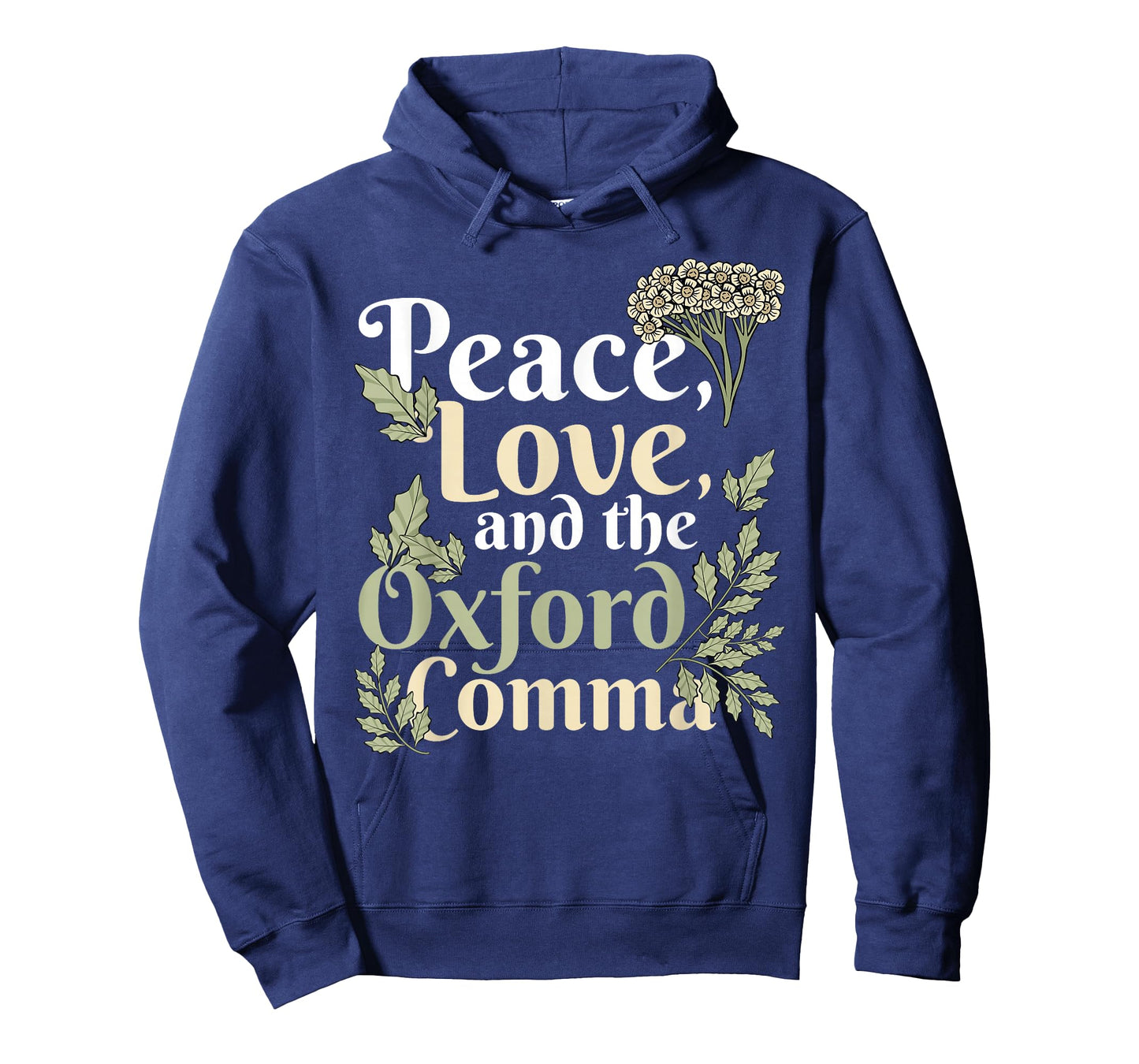 Peace Love And The Oxford Comma English Grammar Humor Joke T-Shirt