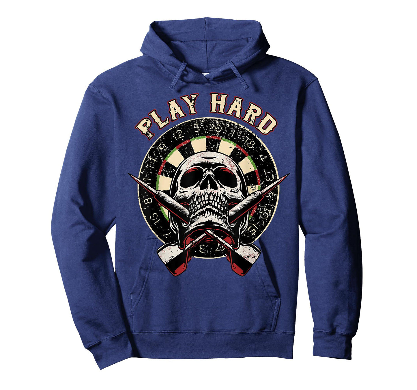 Play Hard Skull Arrow dartboard bullseye Team - Darts T-Shirt