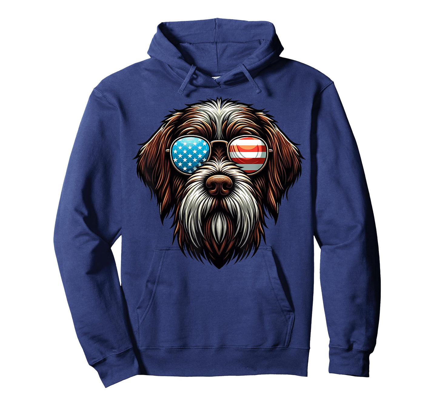 Wirehaired Pointing Griffon Patriotic American Flag USA Dog T-Shirt