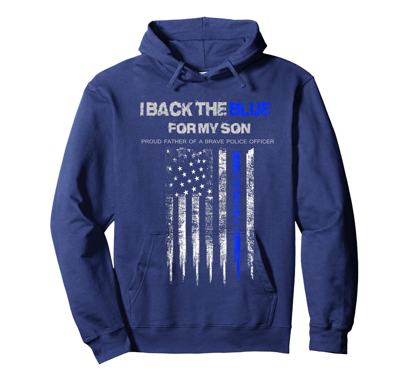 I Back The Blue for My Son thin blue line police dad t-shirt T-Shirt