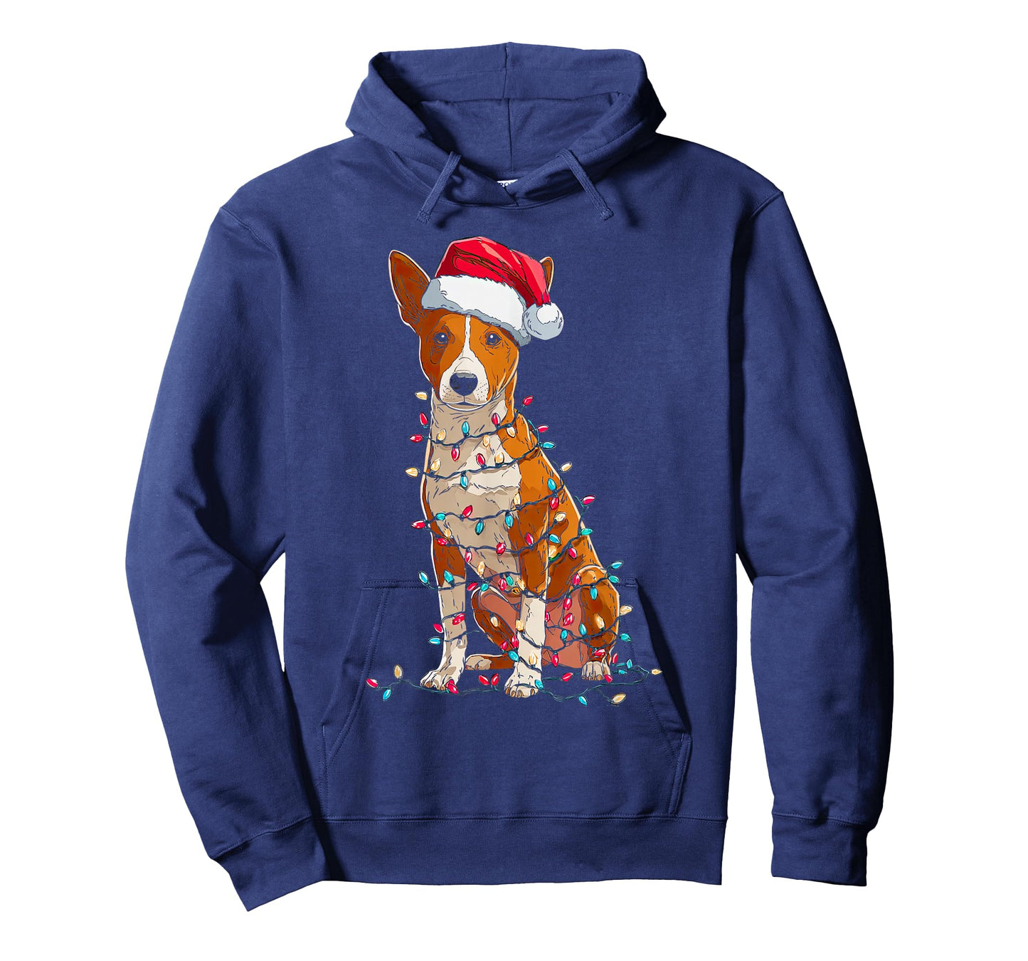 Funny Basenji Christmas Graphics Dog Lights Lover T-Shirt