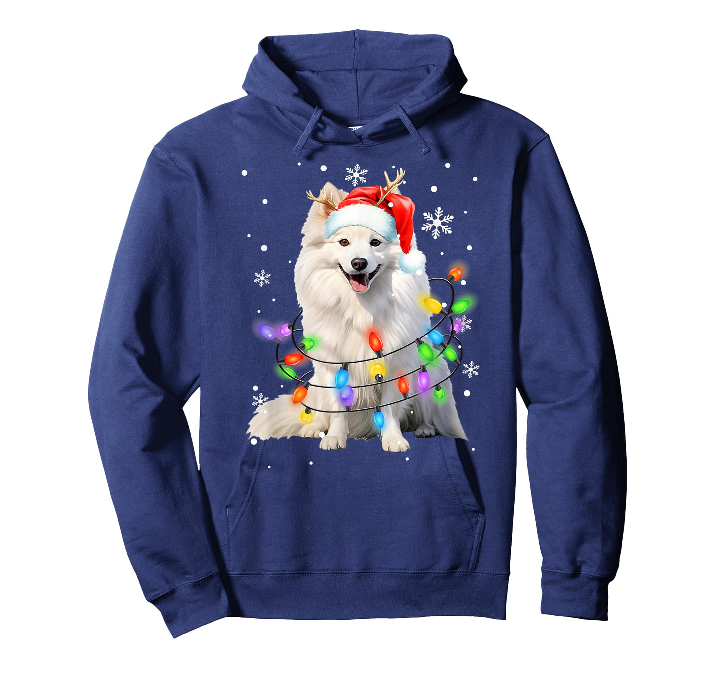 American Eskimo dog Christmas Sweater Dog Xmas Lights Men Women Kids T-Shirt
