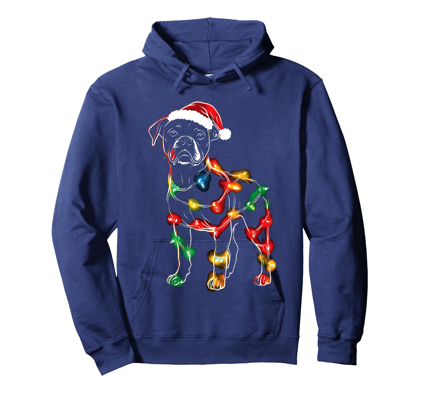 Funny Santa Boxer Retriever Christmas Lights Dog Lover T-Shirt for Men Women Kids