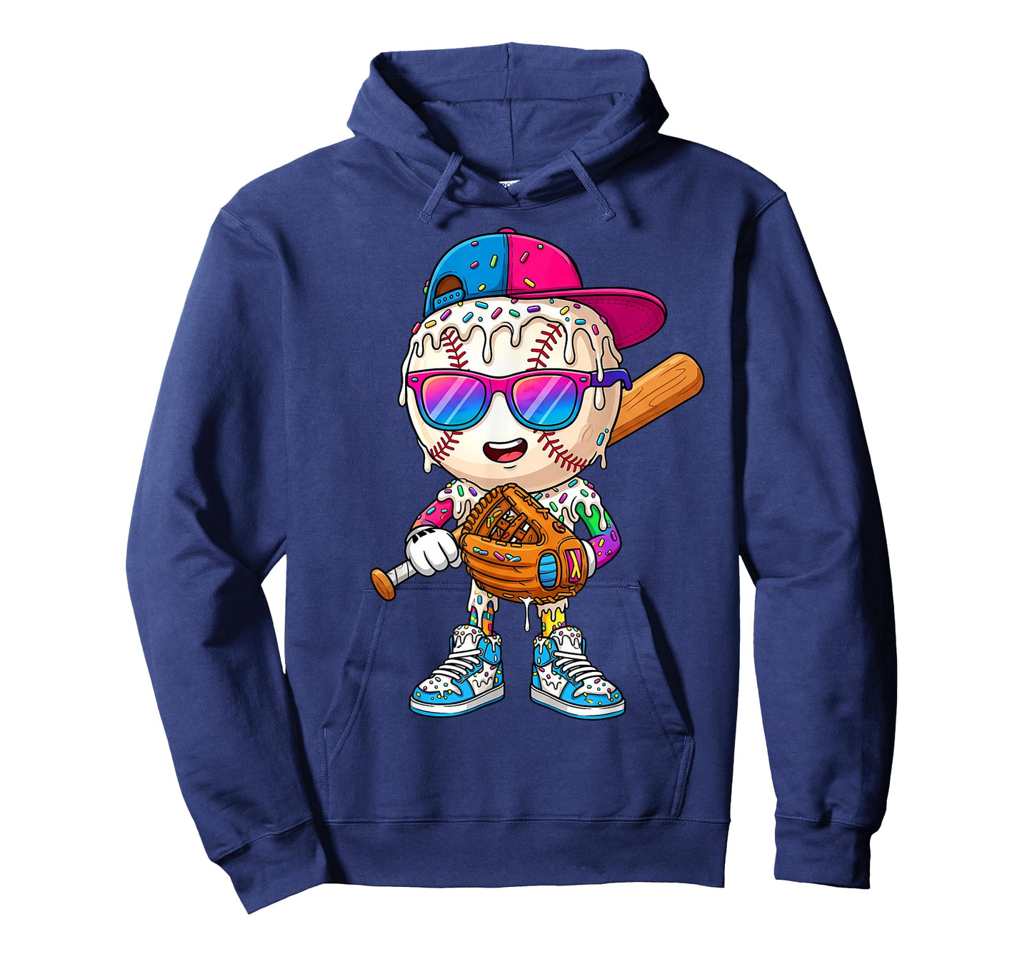 Funny Football Drip for Boys Kids Youth Dripping Ice Cream T-Shirt