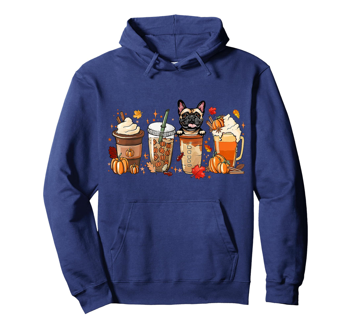 Fall Coffee French Bulldog Halloween Outfit For Fall Season Men Women Kids T-Shirt