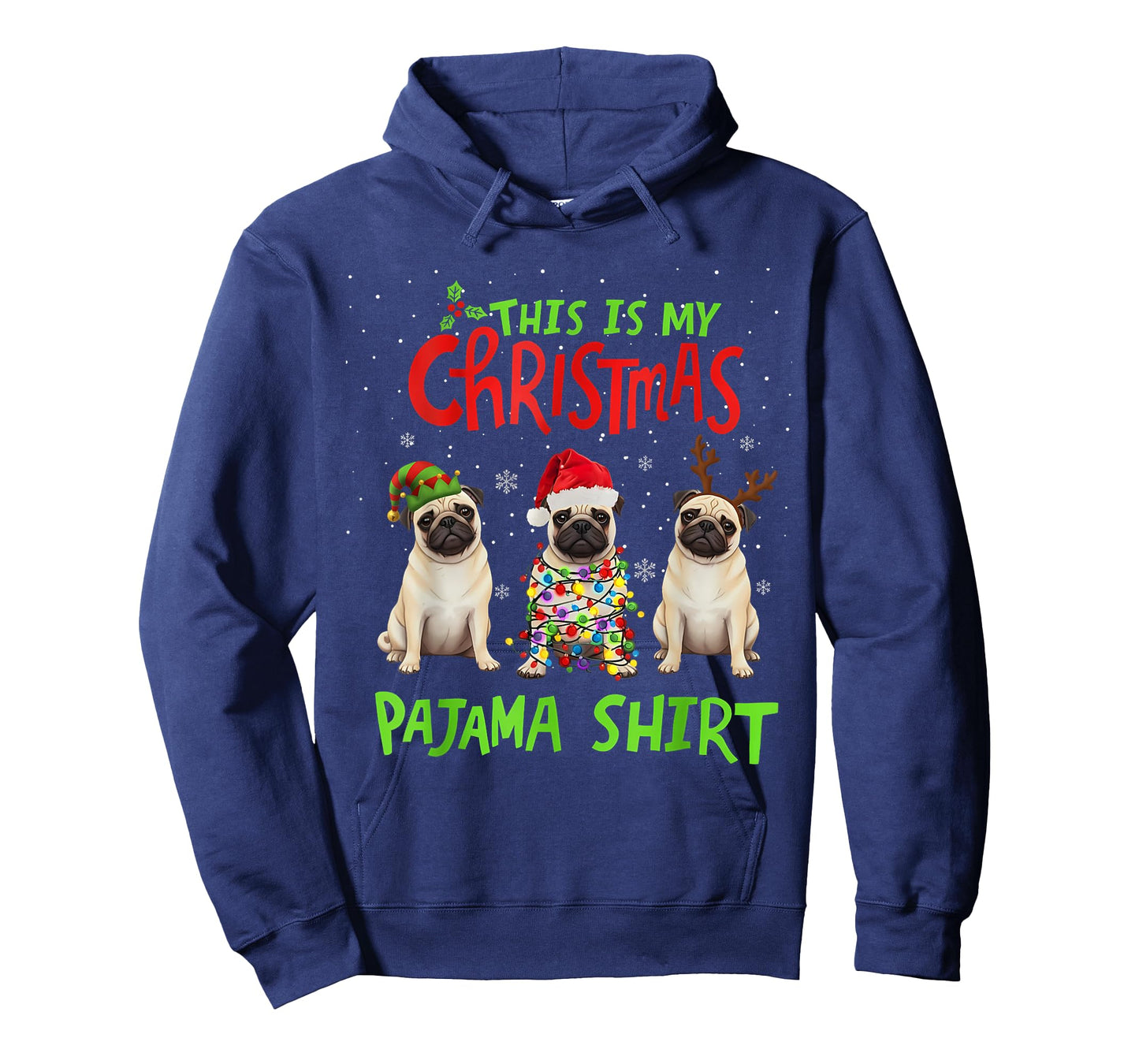 This is My Christmas Pajama Shirt Pug Dog Funny Xmas T-Shirt
