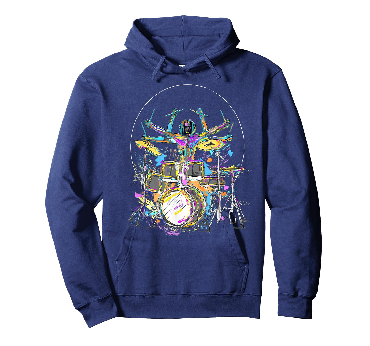 Official Drummer Kit Merch Black Da Vinci Drummer Music T-Shirt, Men's Small