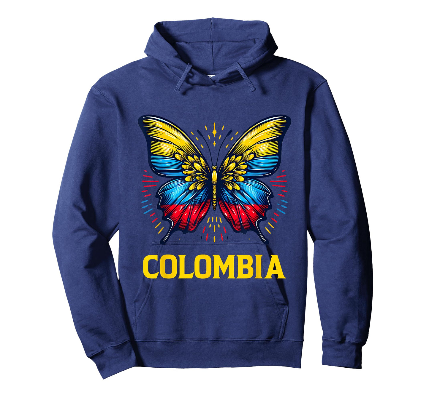 Vintage Colombia Beautiful Butterfly Country Colombian Flag T-Shirt