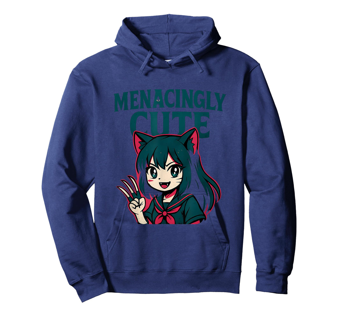 Menacingly Cute Anime Cat Girl Horror Kawaii Graphic Design T-Shirt