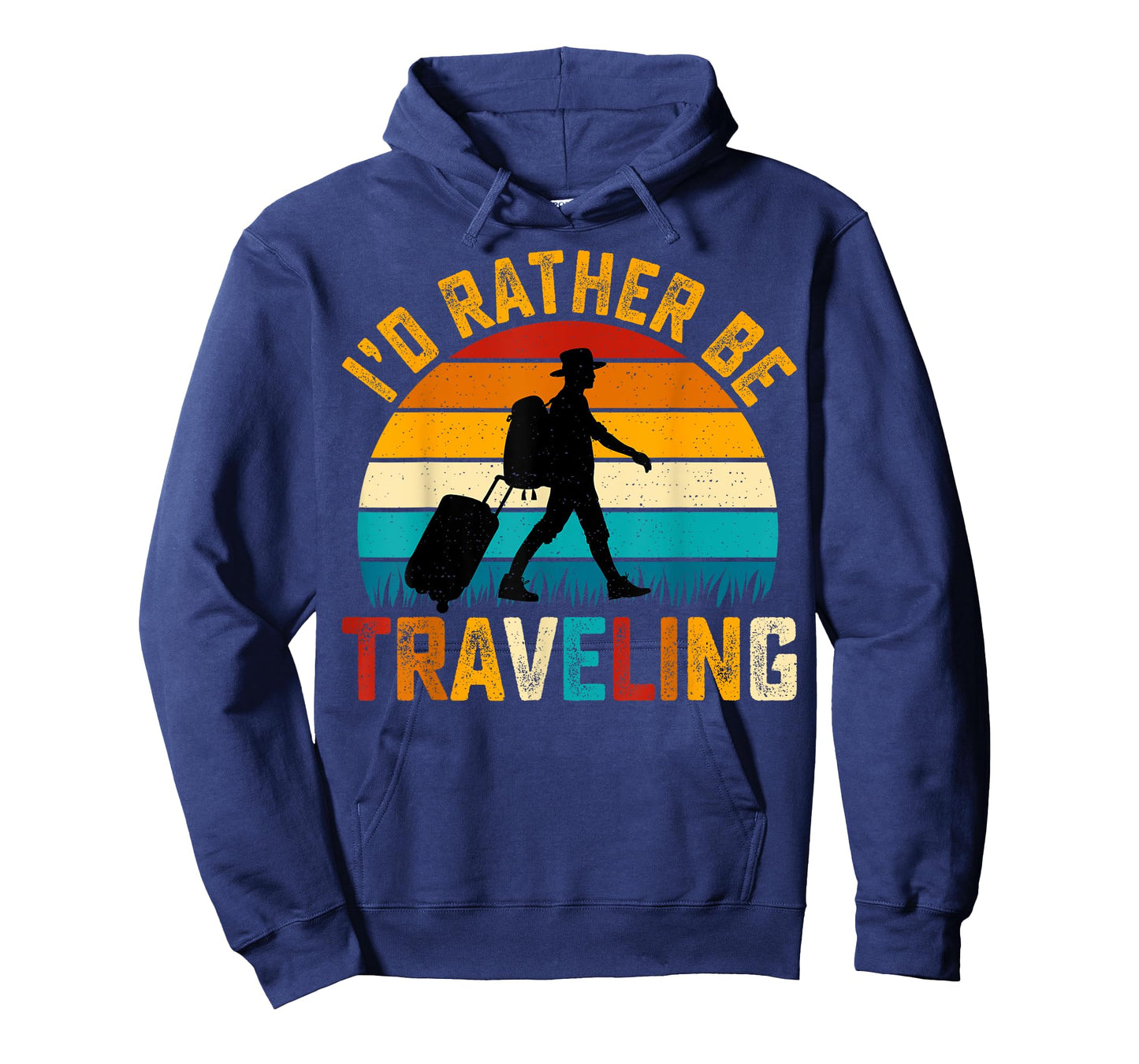 I'd Rather Be Traveling Mens Retro Sunset Vintage Traveler T-Shirt